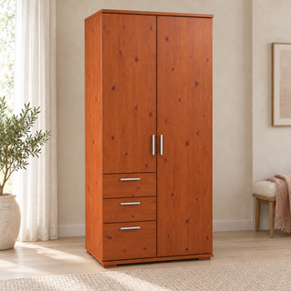 Nobis wardrobe001 – Kirsch / Schubladen linke Seite, im sonnigen Wohnambiente