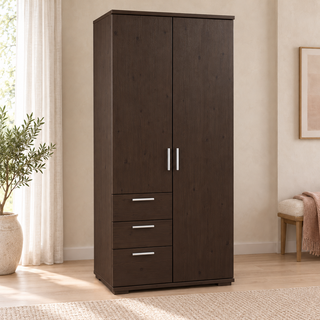 Nobis wardrobe001 – Wenge / Schubladen linke Seite, im sonnigen Wohnambiente
