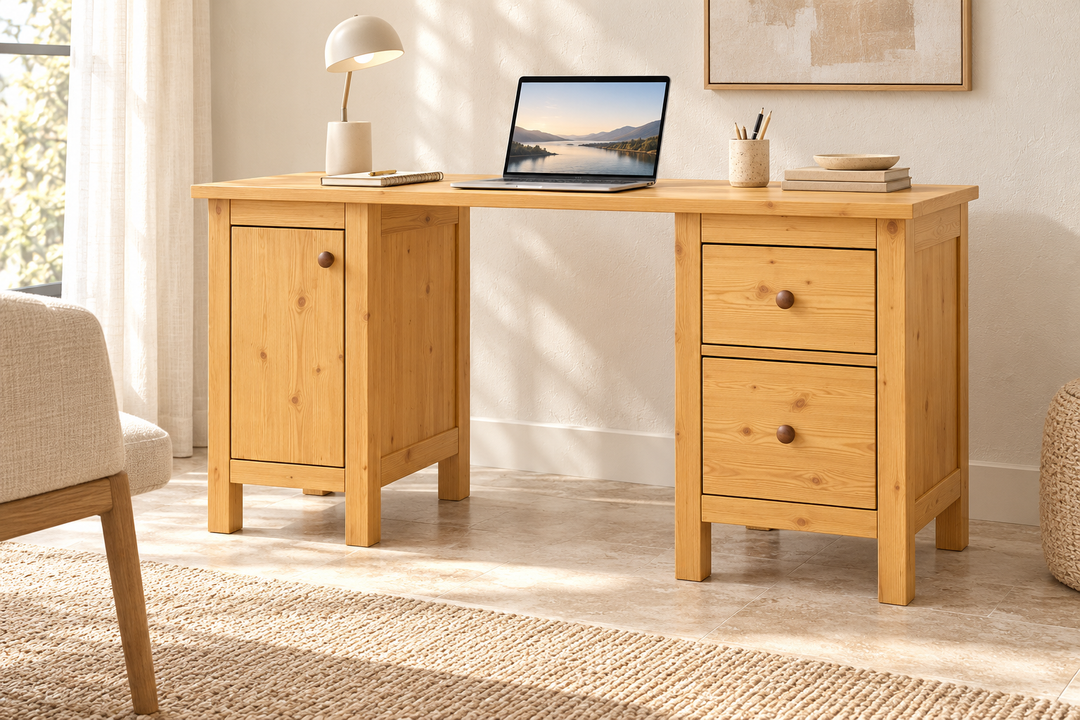 kiefer_massivholz_Premium Kiefer Massivholz Schreibtisch – Natur