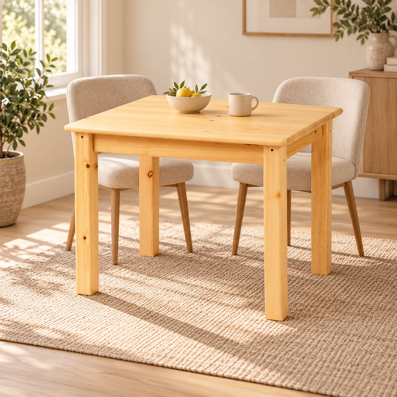 Esstisch aus Bio Kiefer Massivholz Leo 80-180 cm | Nachhaltiger Massivholztisch