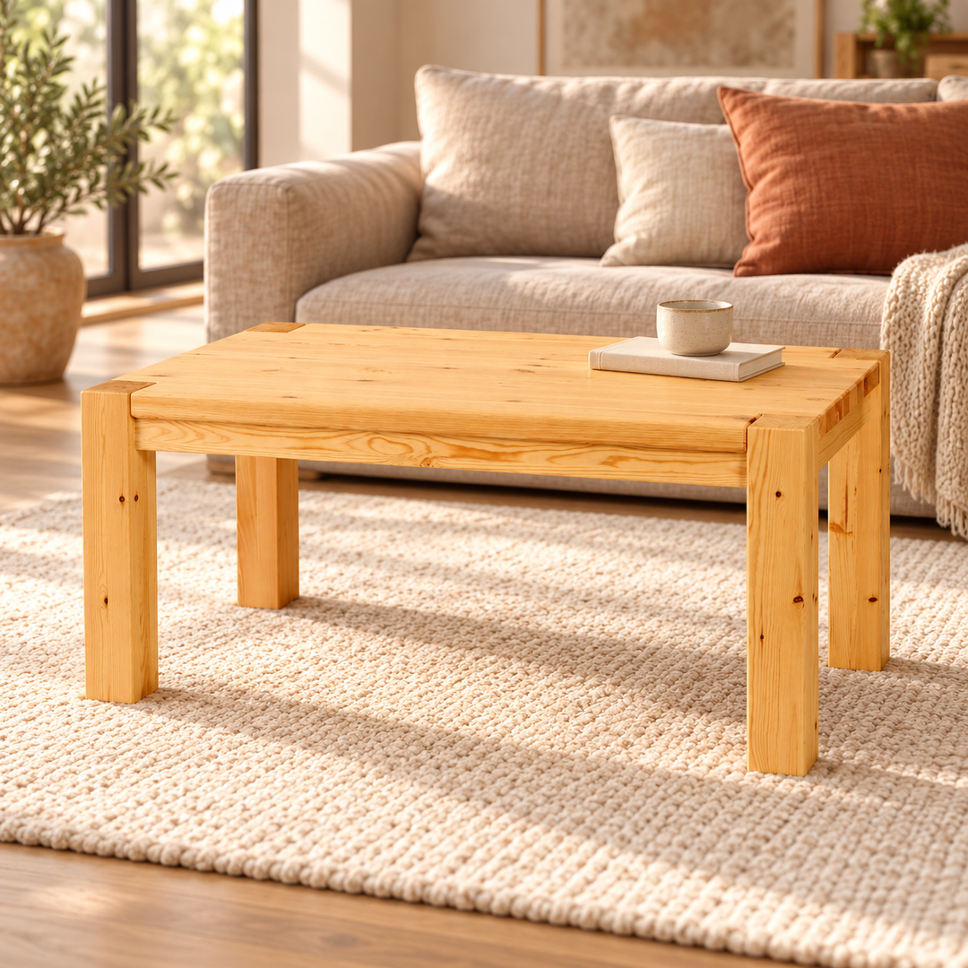 kiefer_massivholz_Leo Couchtisch Massivholz aus Kiefer, Beistelltisch Wohnzimmertisch