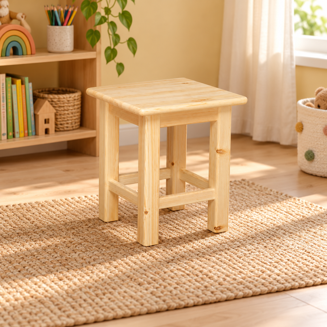 kiefer_massivholz_Leo Hocker aus Kiefer Massivholz, Kinder Hocker Kiefer Massivholz