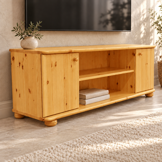 kiefer_massivholz_Leo TV-Lowboard Kiefer Massivholz 131/151/171