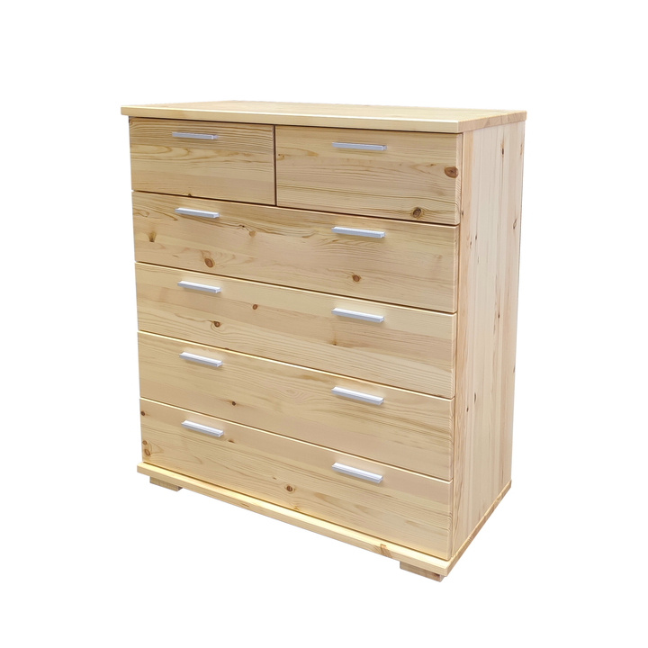 Nobis Kommode aus Bio Kiefer – 90-er Sideboard mit 6 Schubladen aus massivem Holz - Kiefer Massivholz