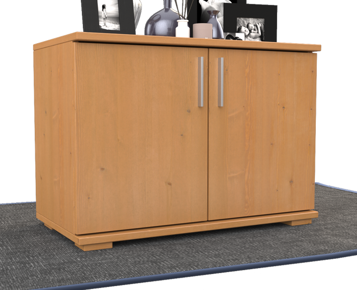 kiefer_massivholz_Nobis Kommode Kiefer Massivholz 2-türig, 57cm hoch – Cappuccino