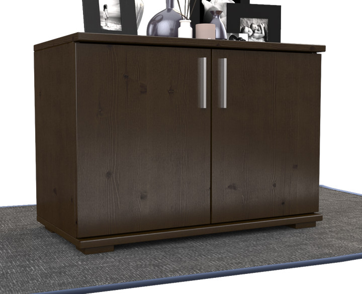 kiefer_massivholz_Nobis Kommode Kiefer Massivholz 2-türig, 57cm hoch – Wenge