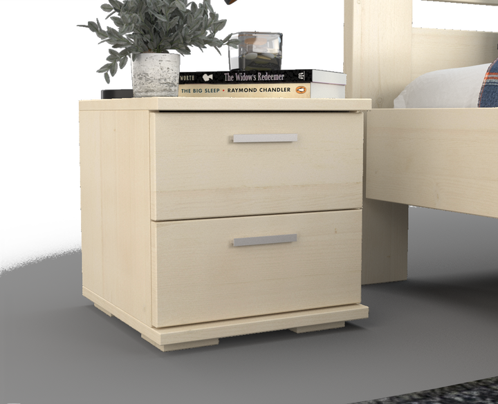 Nobis pine solid wood bedside table nightstand | 2 drawers | 100% organic pine