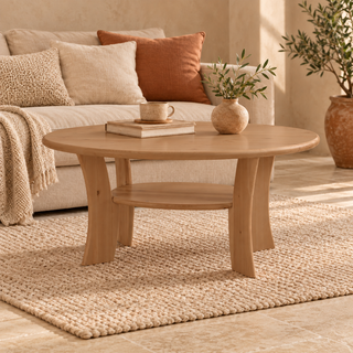 Bio Kiefer Couchtisch – Vanessa: Natürlich & Stilvoll für Ihr Wohnzimmer – capuccino – Wohnambiente