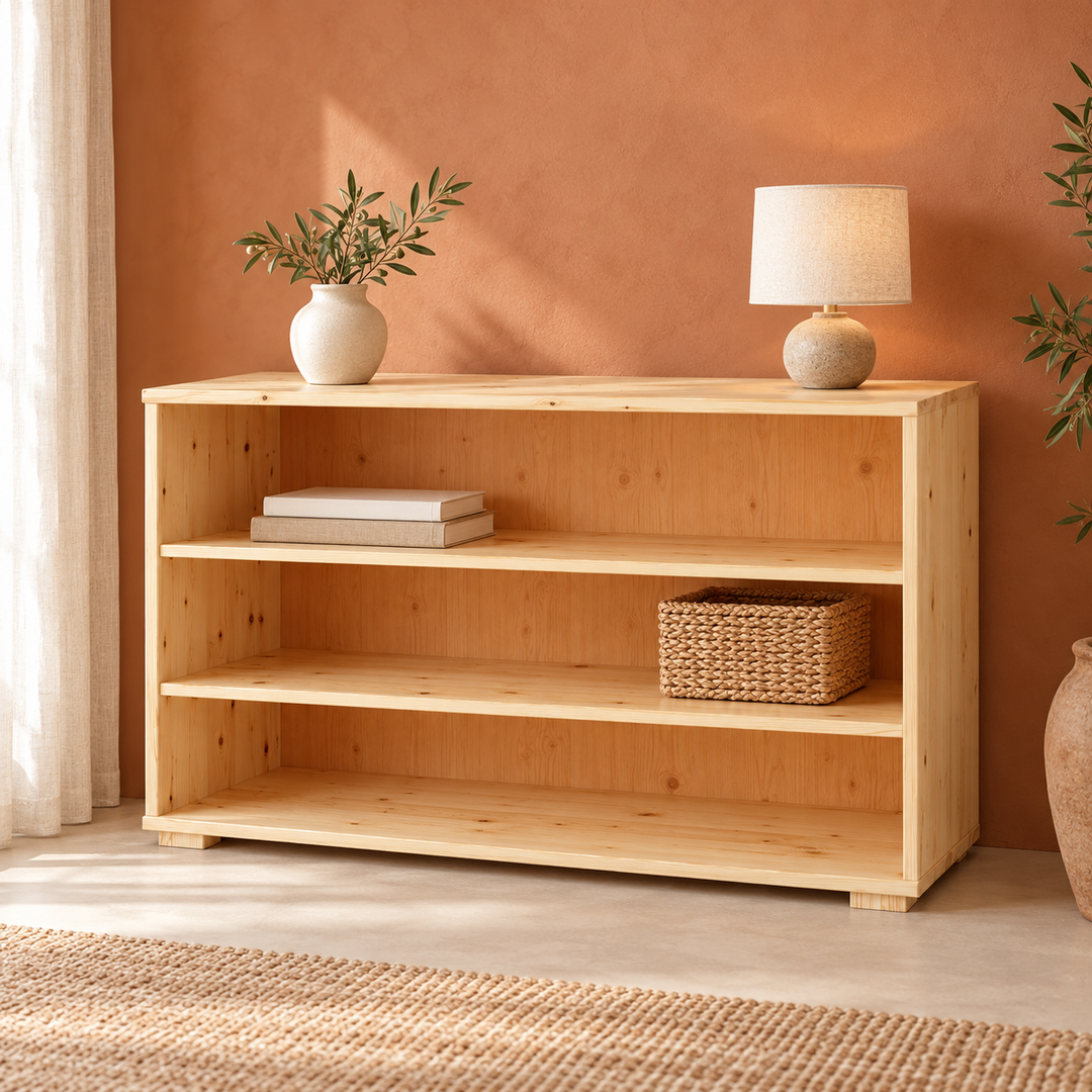 kiefer_massivholz_Vanessa Offene Kommode Sideboard 77er aus Massivholz – Natur