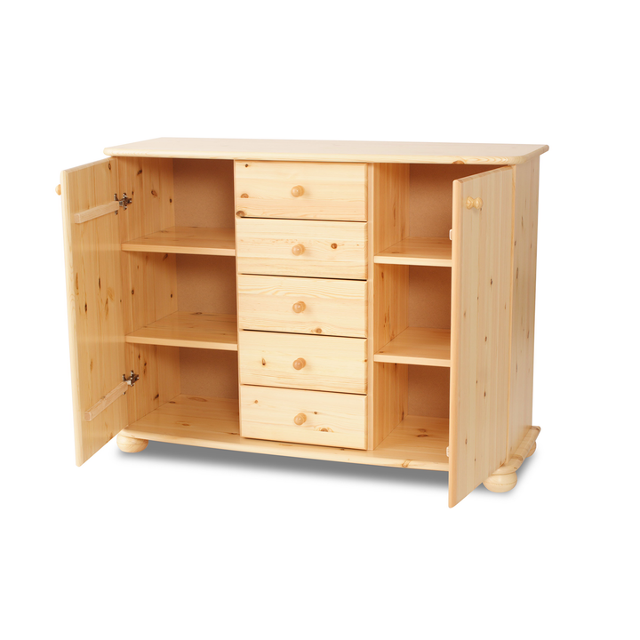 Anika dresser sideboard | Sideboard | 2-door | 5 drawers | 100% organic pine solid wood