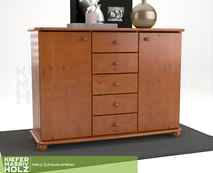 Anika dresser sideboard | Sideboard | 2-door | 5 drawers | 100% organic pine solid wood