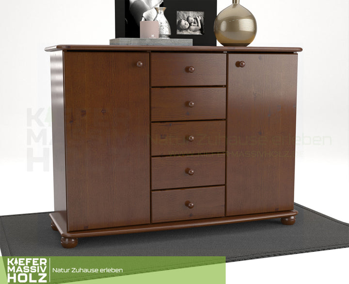 Anika dresser sideboard | Sideboard | 2-door | 5 drawers | 100% organic pine solid wood