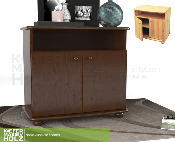 Claudia Kommode Sideboard | Anrichte | 2-Türig | 1. Regal | 100% Bio Massivholz