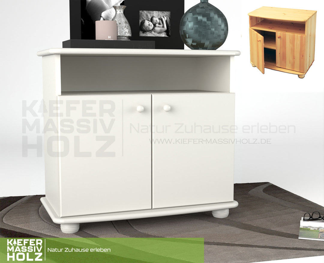 Claudia Kommode Sideboard | Anrichte | 2-Türig | 1. Regal | 100% Bio Massivholz