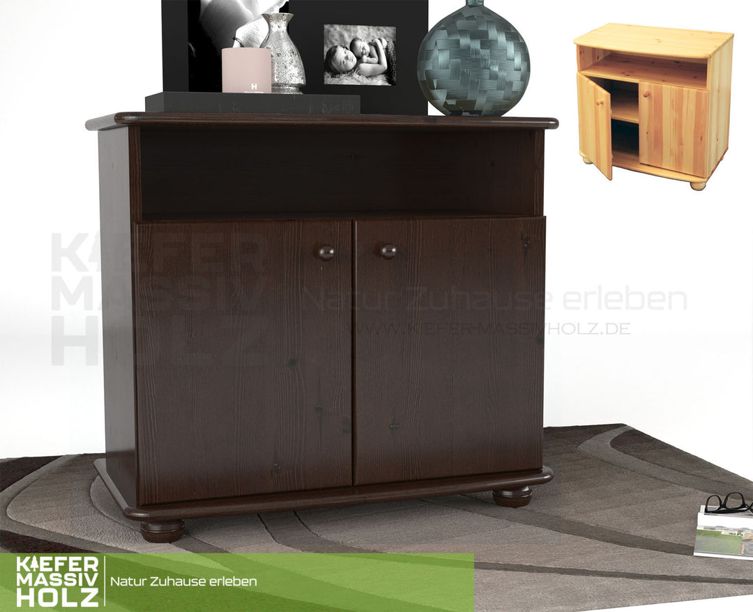 Claudia Kommode Sideboard | Anrichte | 2-Türig | 1. Regal | 100% Bio Massivholz