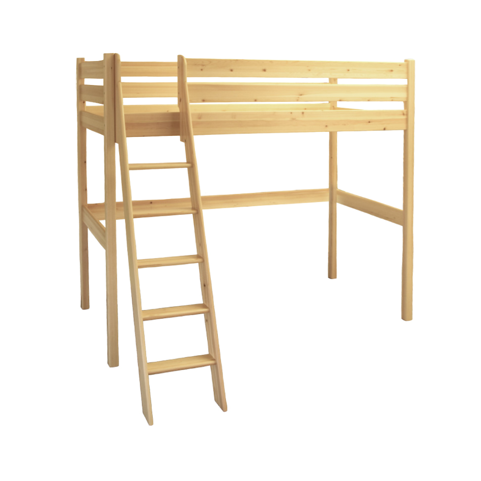 Leo gallery loft bed | Cot | 90x200x190cm | 100% organic pine solid wood