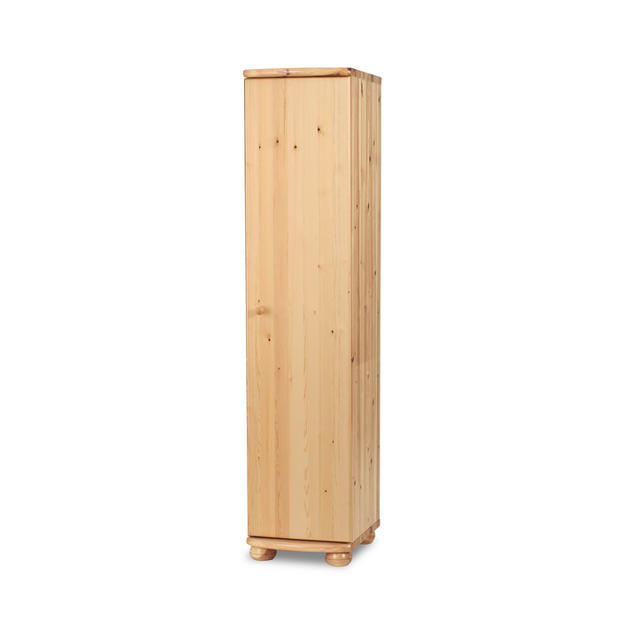 Claudia wardrobe 62cm depth | 1 door with 4 shelves | 100% organic pine solid wood