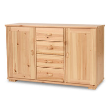 Vanessa Kommode Sideboard | Anrichte | 2-Türig mit 4-Schubladen | 100% Bio Massivholz