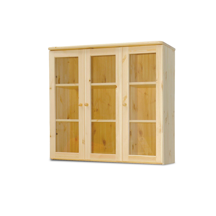 Claudia upper cabinet | glass door | 3-door | 100% organic pine solid wood