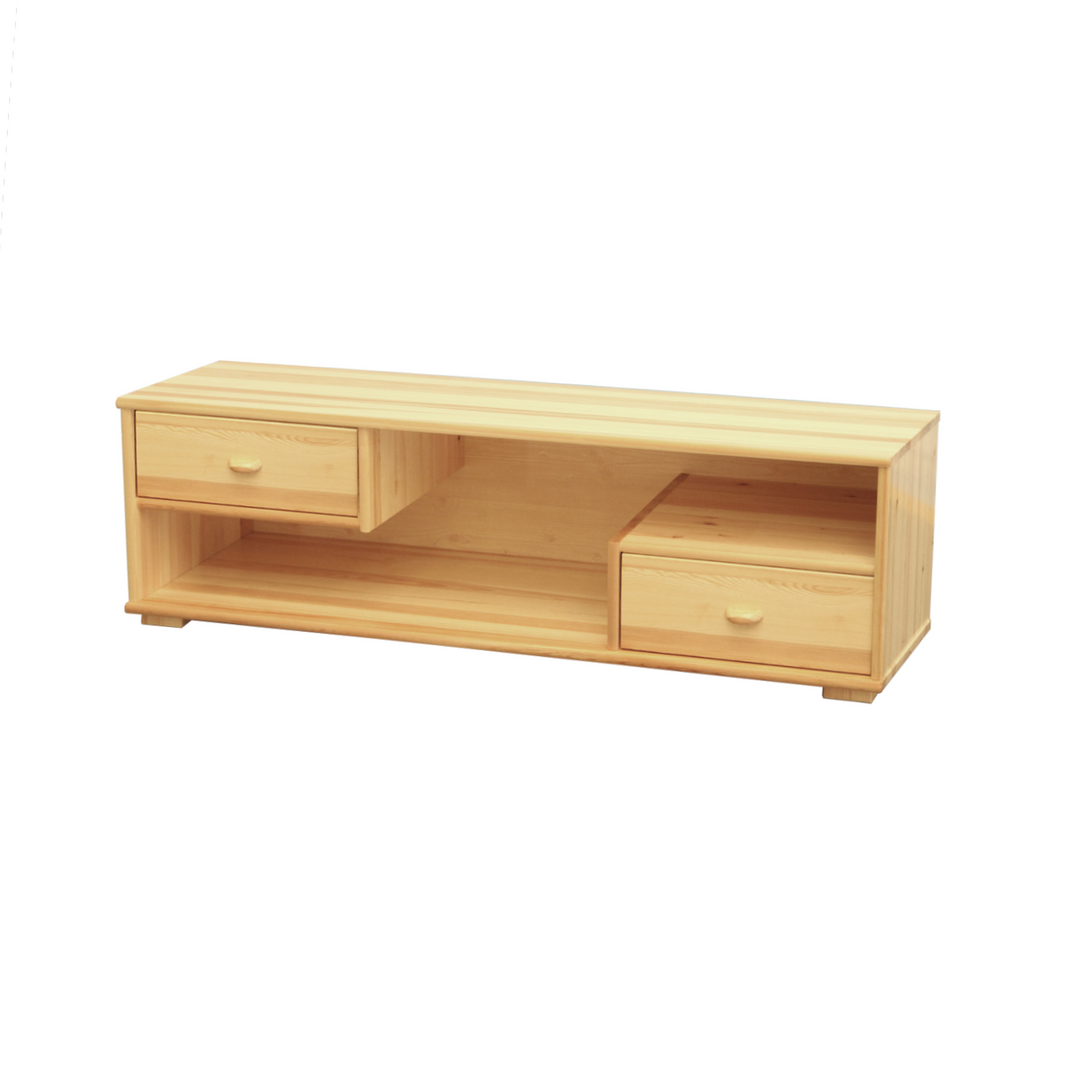 Vanessa TV-Schrank / TV-Lowboard | 2-Schubladen | 100% Bio Kiefer Massivholz