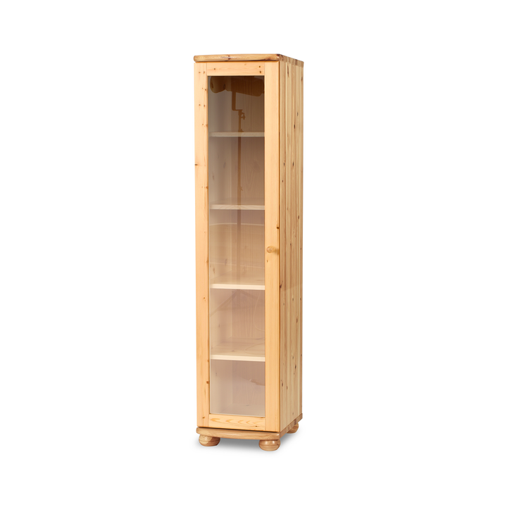 Claudia Showcase | 1 door with 4 shelves | 100% organic pine solid wood