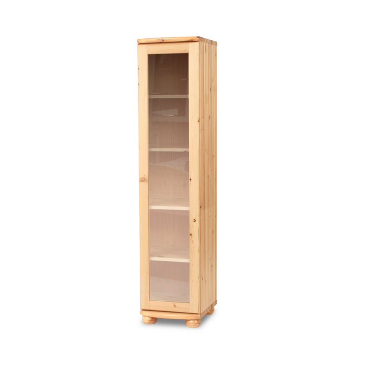 Claudia Showcase | 1 door with 4 shelves | 100% organic pine solid wood