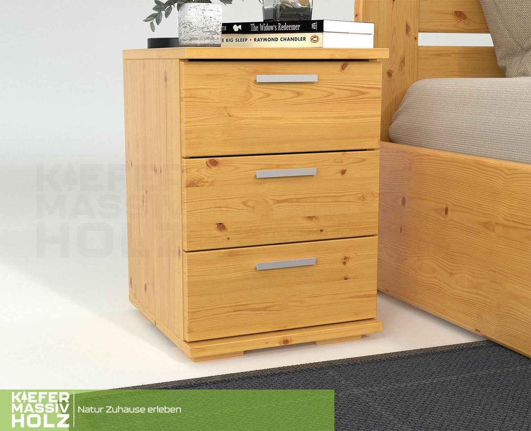 Geflammter Nachttisch Mit Schublade – 30,5x40x54 Cm, 4er Set, Aus Holz