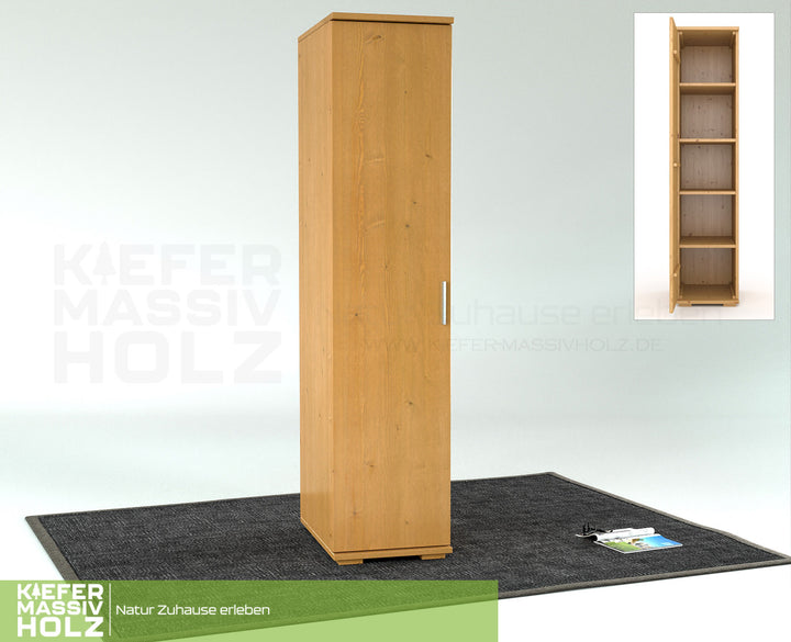 Nobi's wardrobe | 59 cm depth 1-door with shelves | 100% organic pine solid wood