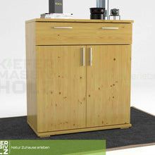 Nobis Kommode 100% Bio Kiefer | Sideboard mit 1-Schublade und 2-Türen | 90cm hoch