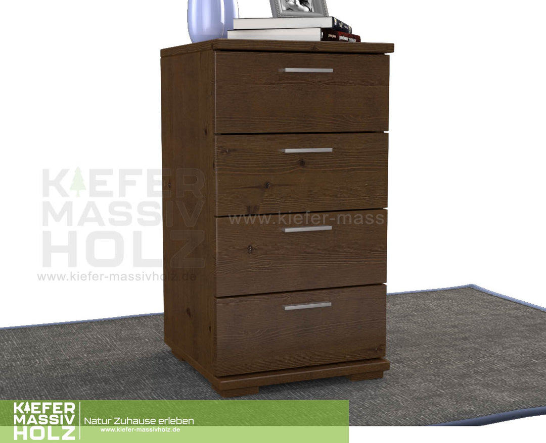 Nobis Schubladenkommode Sideboard | 4-Schubladen | 74cm hoch | 100% Bio Kiefer Massivholz