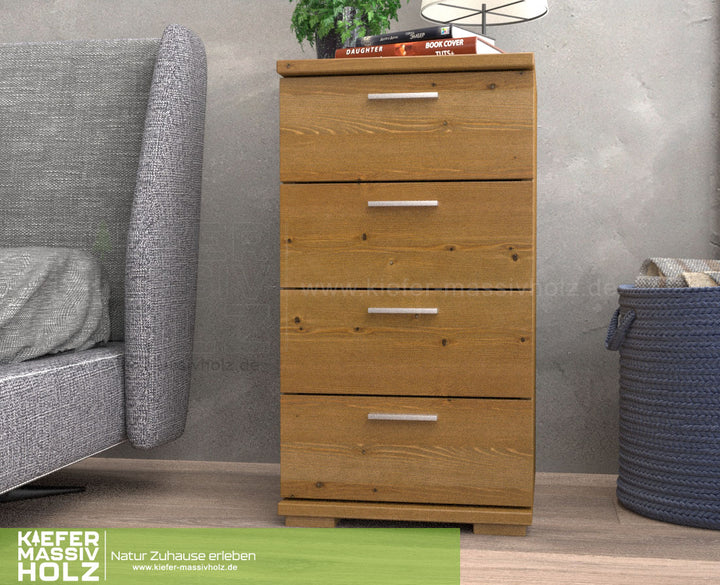 Nobis Chest of Drawers Sideboard | 4 drawers | 74cm high | 100% organic pine solid wood