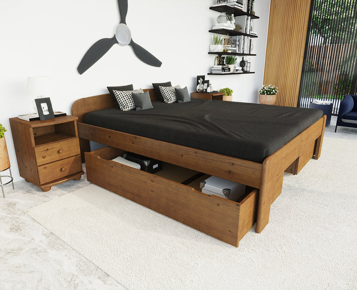 Eve pine bed | solid wood | natural wood | 100% organic bed