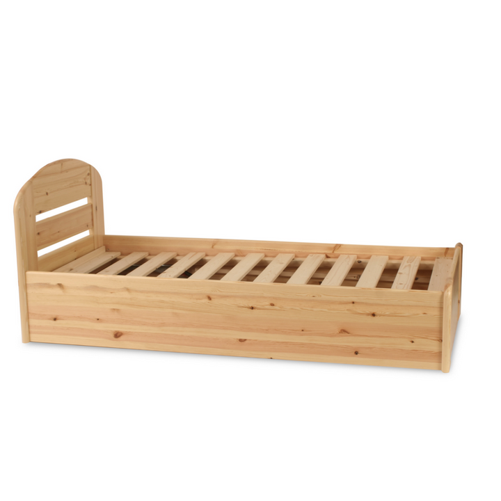 Anika Kieferbett Bettkasten mit Seitenöffnung | Massivholz | Einzelbett | 100% Bio-Bett inkl. Lattenrost