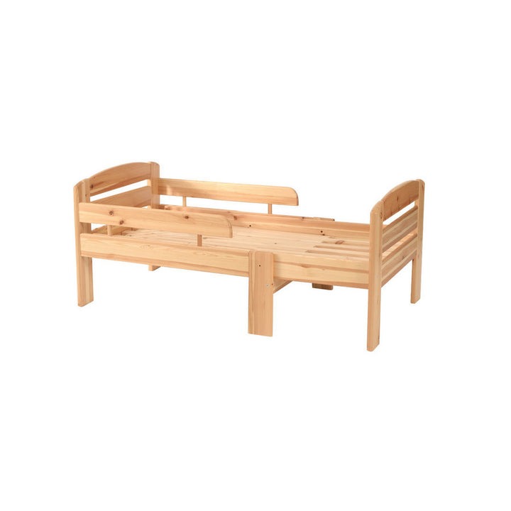 Leo mitwachsendes Babybett 105-150-190cm | Kiefer | Massivholz | Bio-Bett | inkl. Matratze