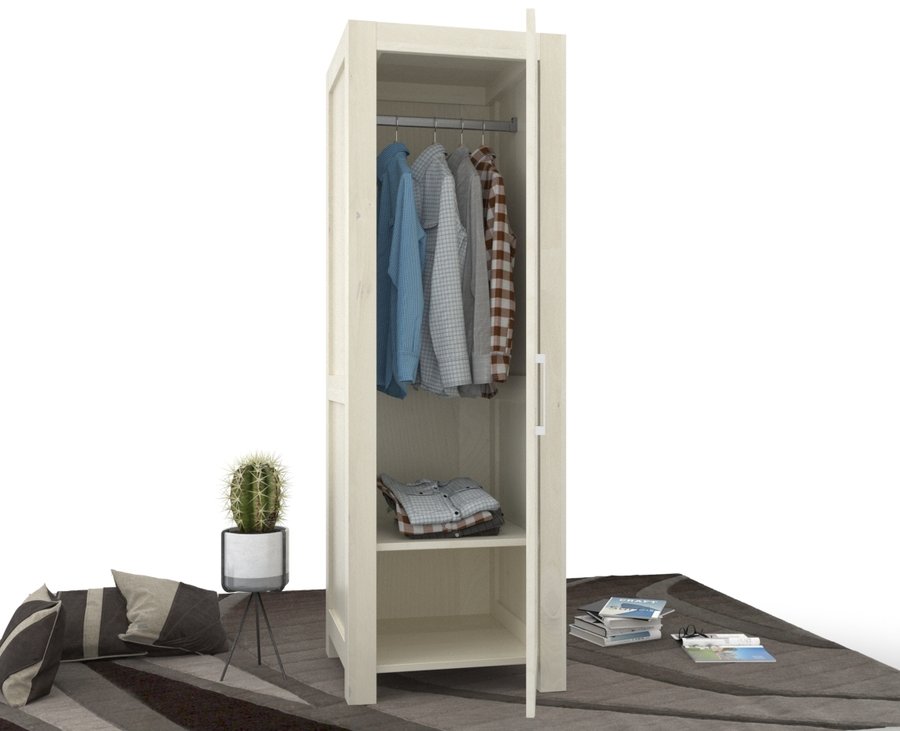 NATURA Kleiderschrank Birke handgefertigt – Perfekte Raumnutzung – Kiefer Massivholz