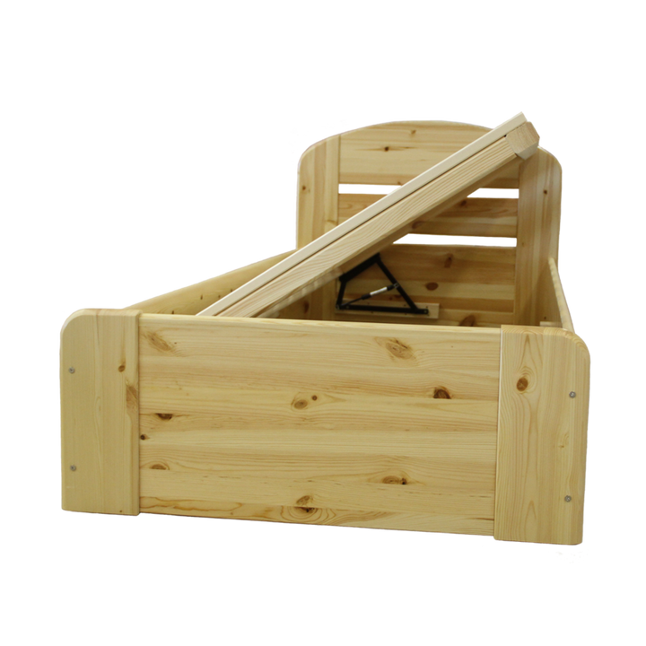 Anika Kieferbett Bettkasten mit Seitenöffnung | Massivholz | Einzelbett | 100% Bio-Bett inkl. Lattenrost