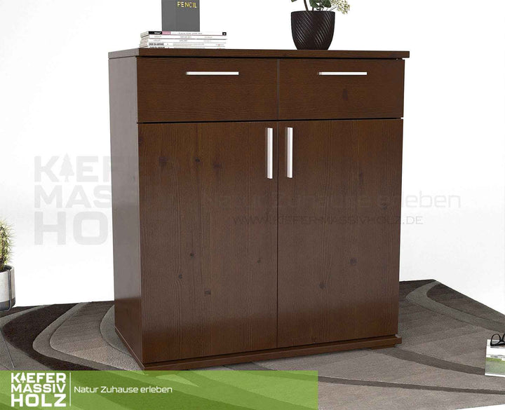kiefer_massivholz_Nobis Kommode Massivholz 90-er, Anrichte, 2-Schubladen und 2-Türig