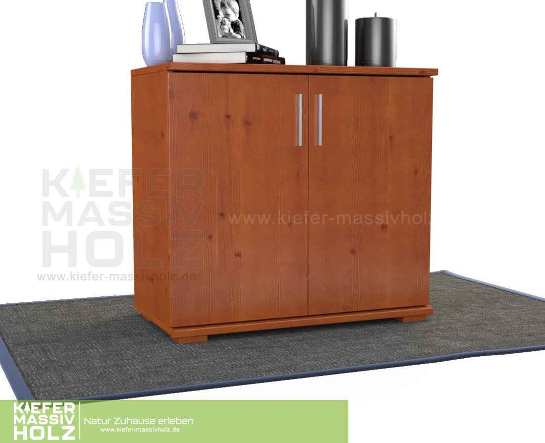 kiefer_massivholz_Nobis Kommode Massivholz, Sideboard Anrichte, 2-Türig, 90cm hoch