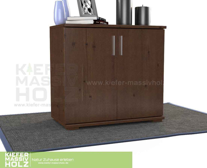kiefer_massivholz_Nobis Kommode Massivholz, Sideboard Anrichte, 2-Türig, 90cm hoch