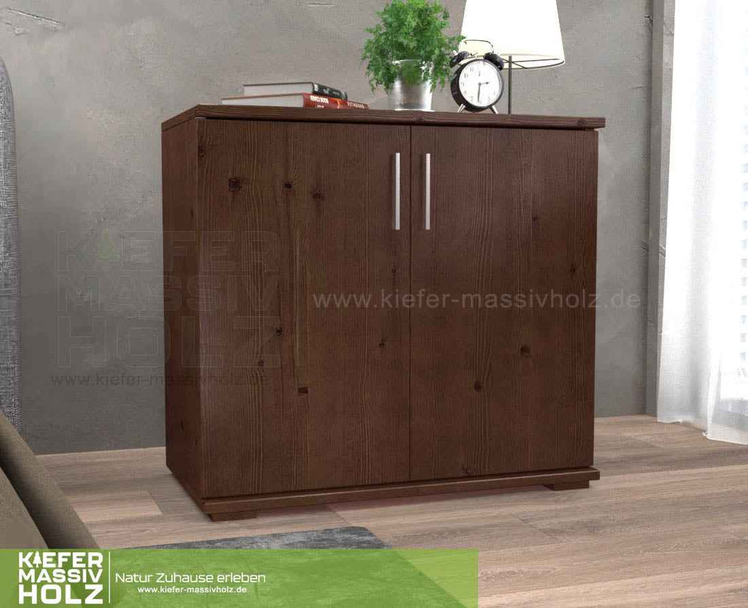 kiefer_massivholz_Nobis Kommode Massivholz, Sideboard Anrichte, 2-Türig, 90cm hoch